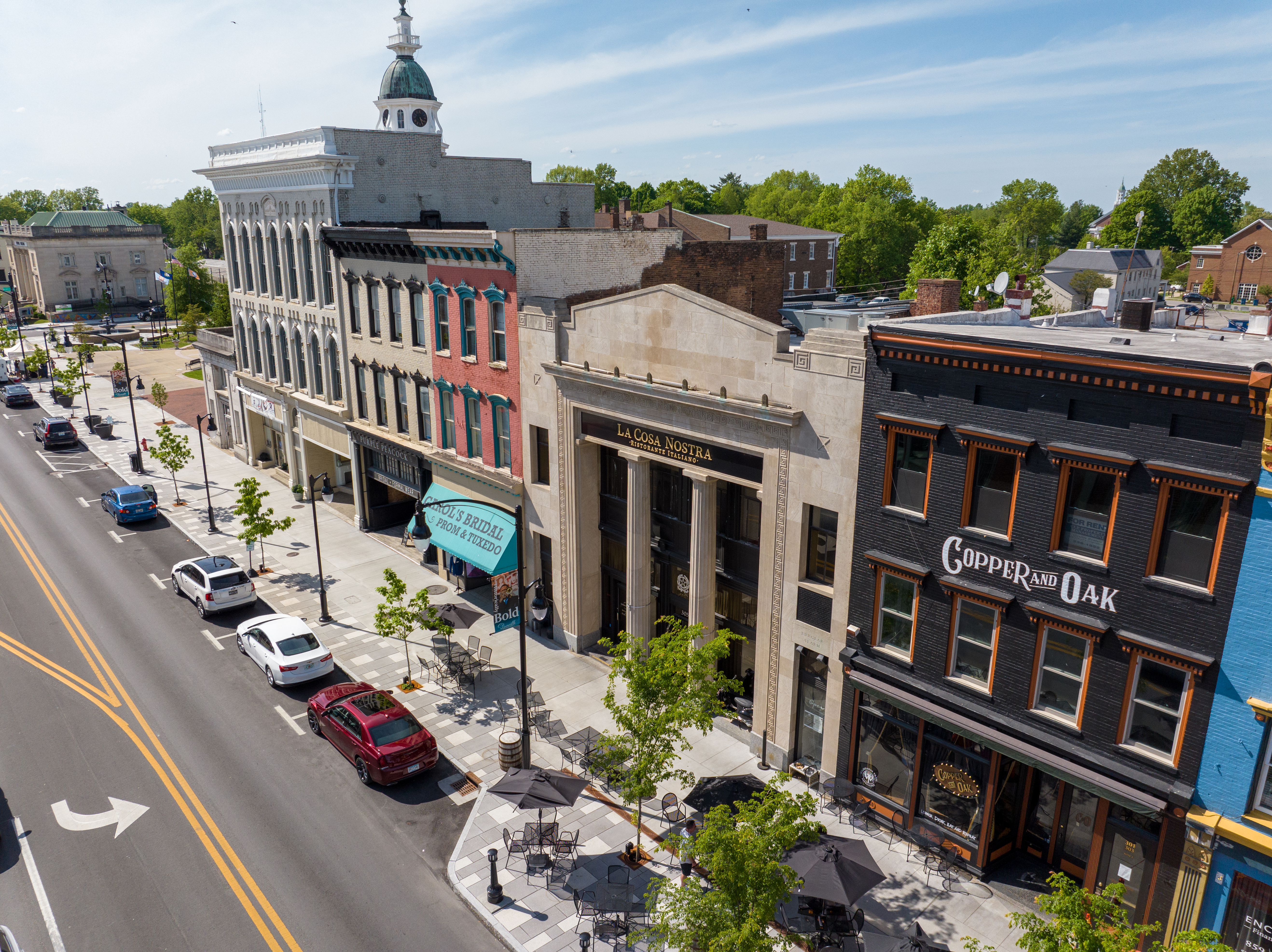 Downtown Danville. Elevated shot
