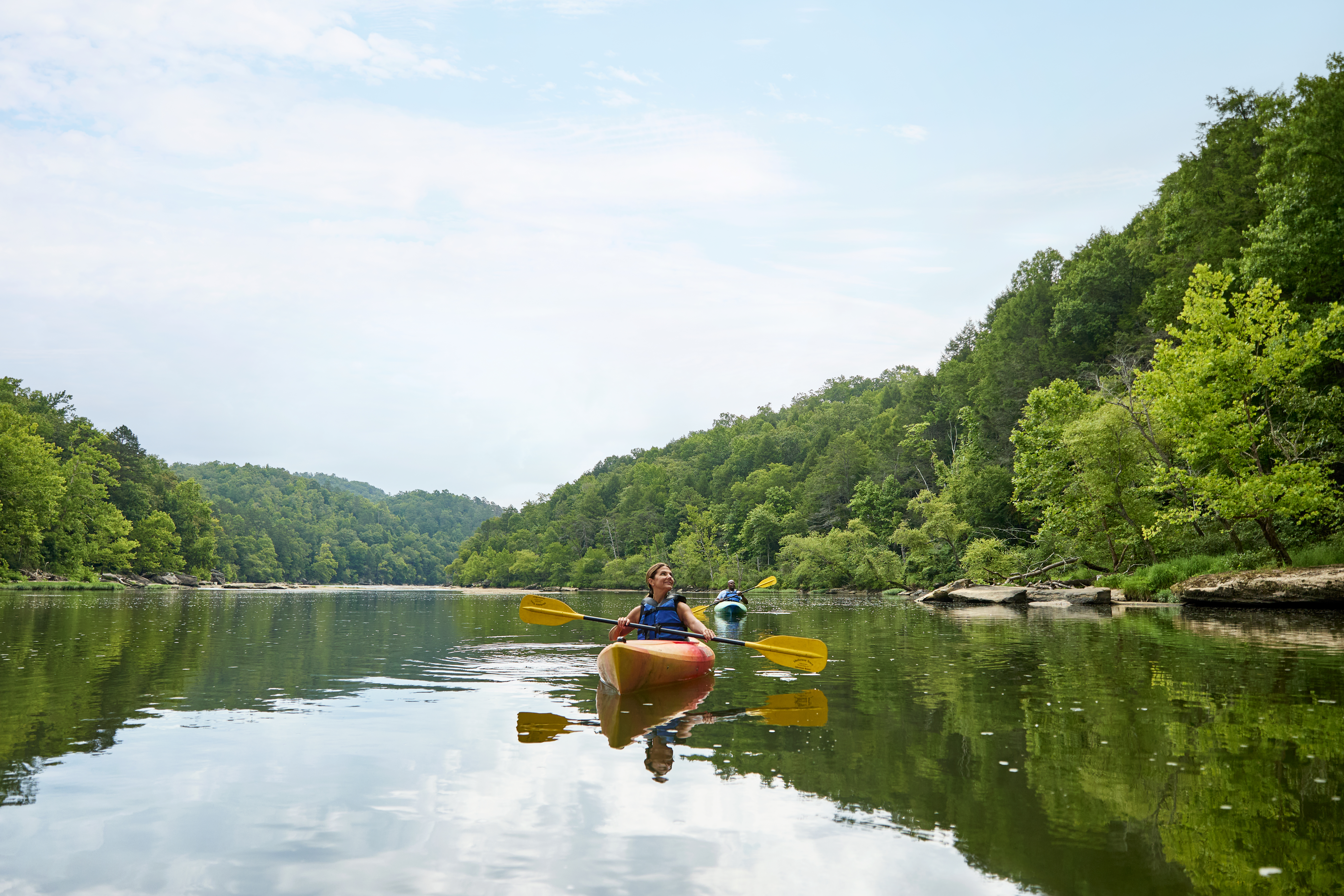 Kayakers on the Cumberland River