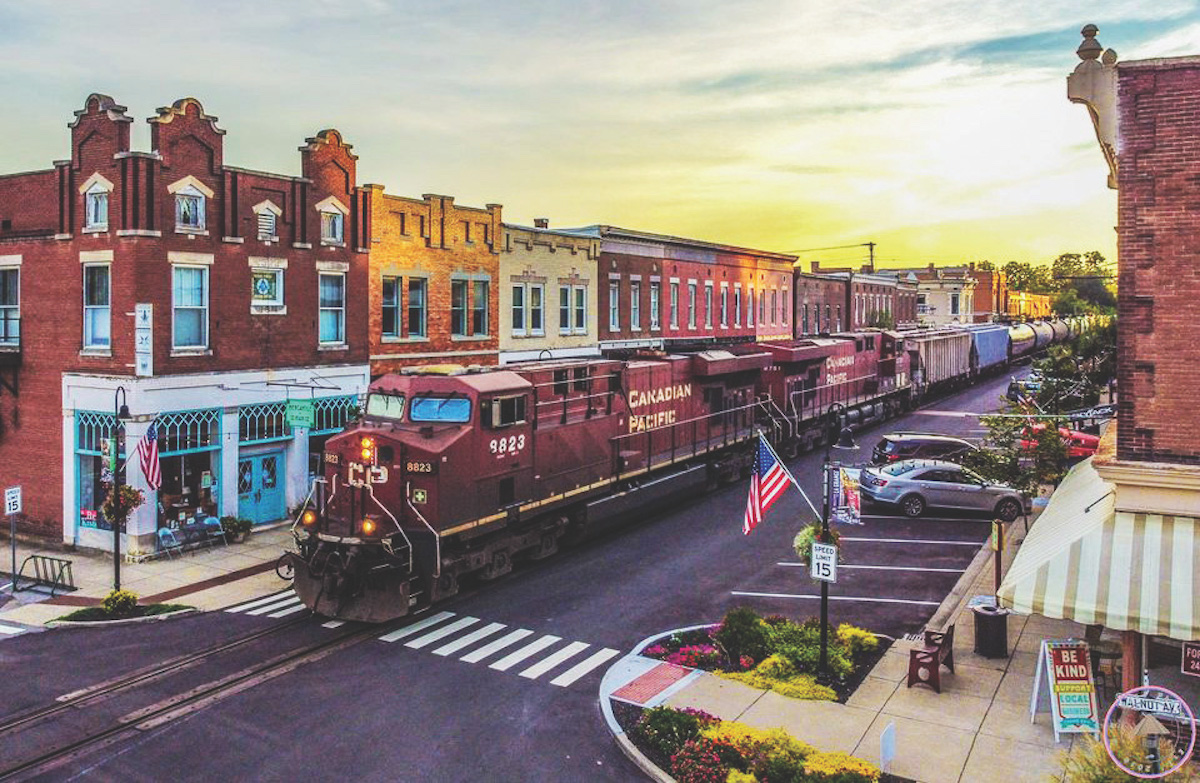 Train on Main Street in LaGrange, Kentucky