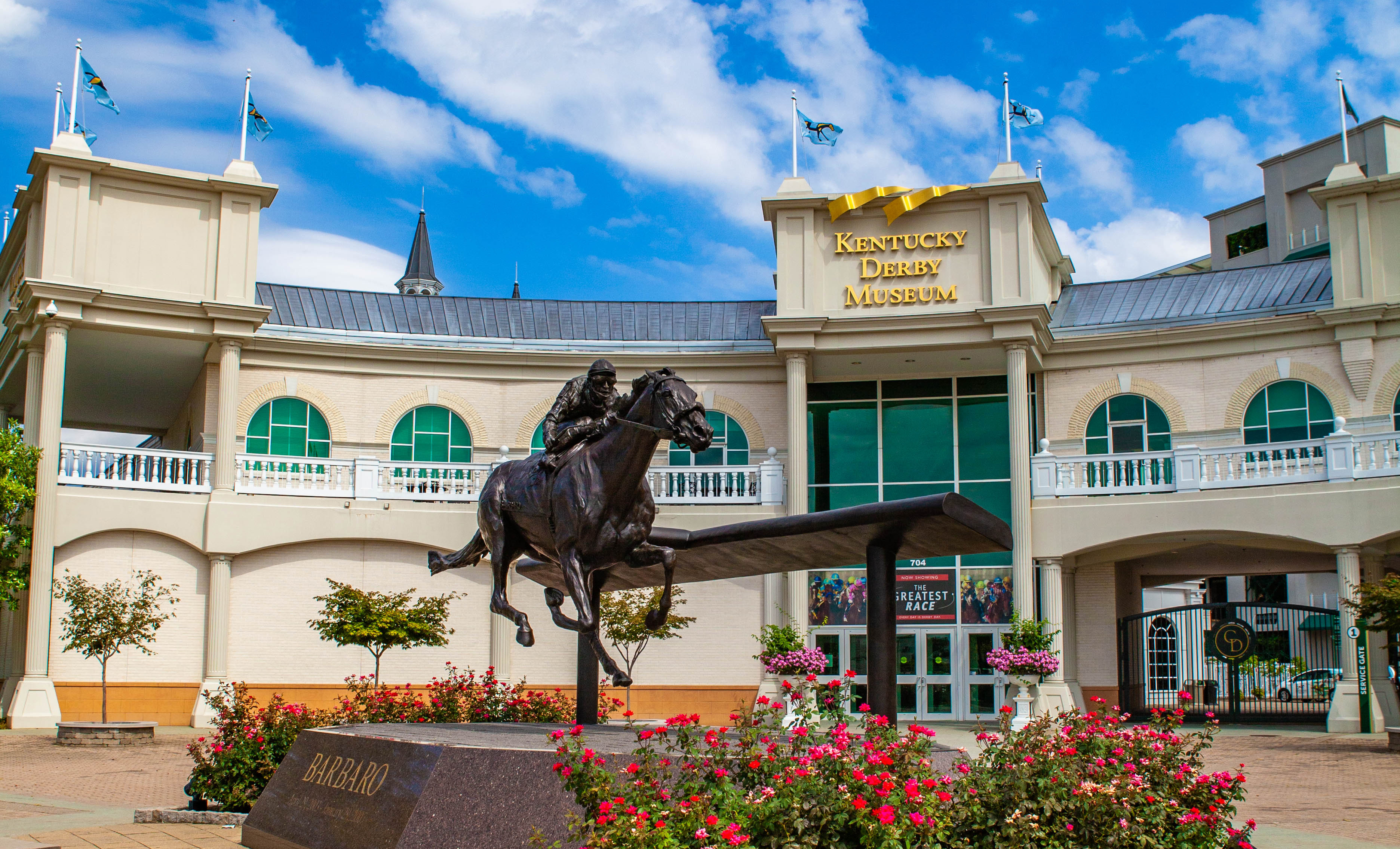 Kentucky Derby Museum Entrance and Barbaro Statue